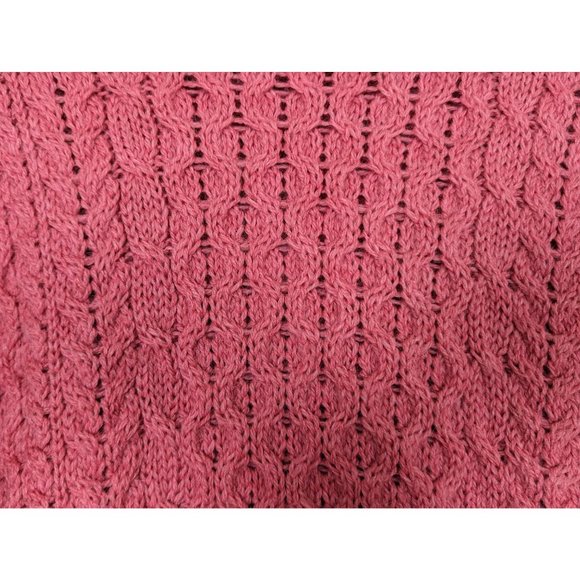Aran Sweater 100% pure new wool‎ crew neck pink made in Ireland thick sweater S - Picture 4 of 7